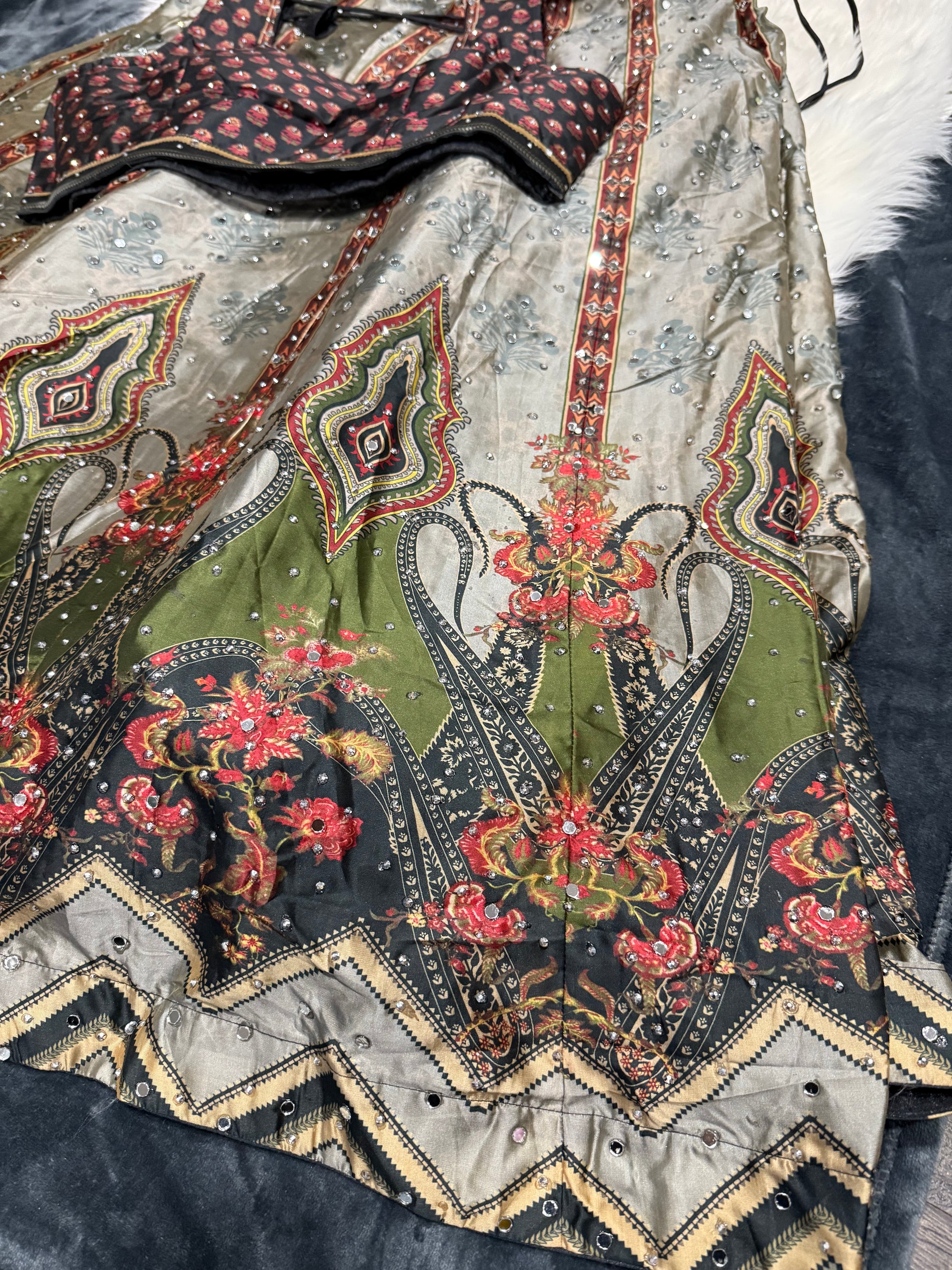 Graceful Gray Heavy Embroidery & Sequins Lehenga Choli 3 Pieces Ethnic Wear for Girls, Design LHG - 1878