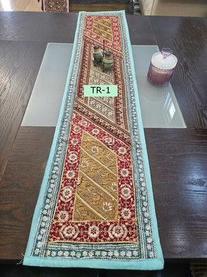Table Runner: Embroidered Indian Tapestry, Embroidered Dining Table Tapestry, 55"x12" Each, TR-1882