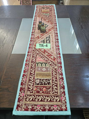 Table Runner: Embroidered Indian Tapestry, Embroidered Dining Table Tapestry, 55"x12" Each, TR-1882
