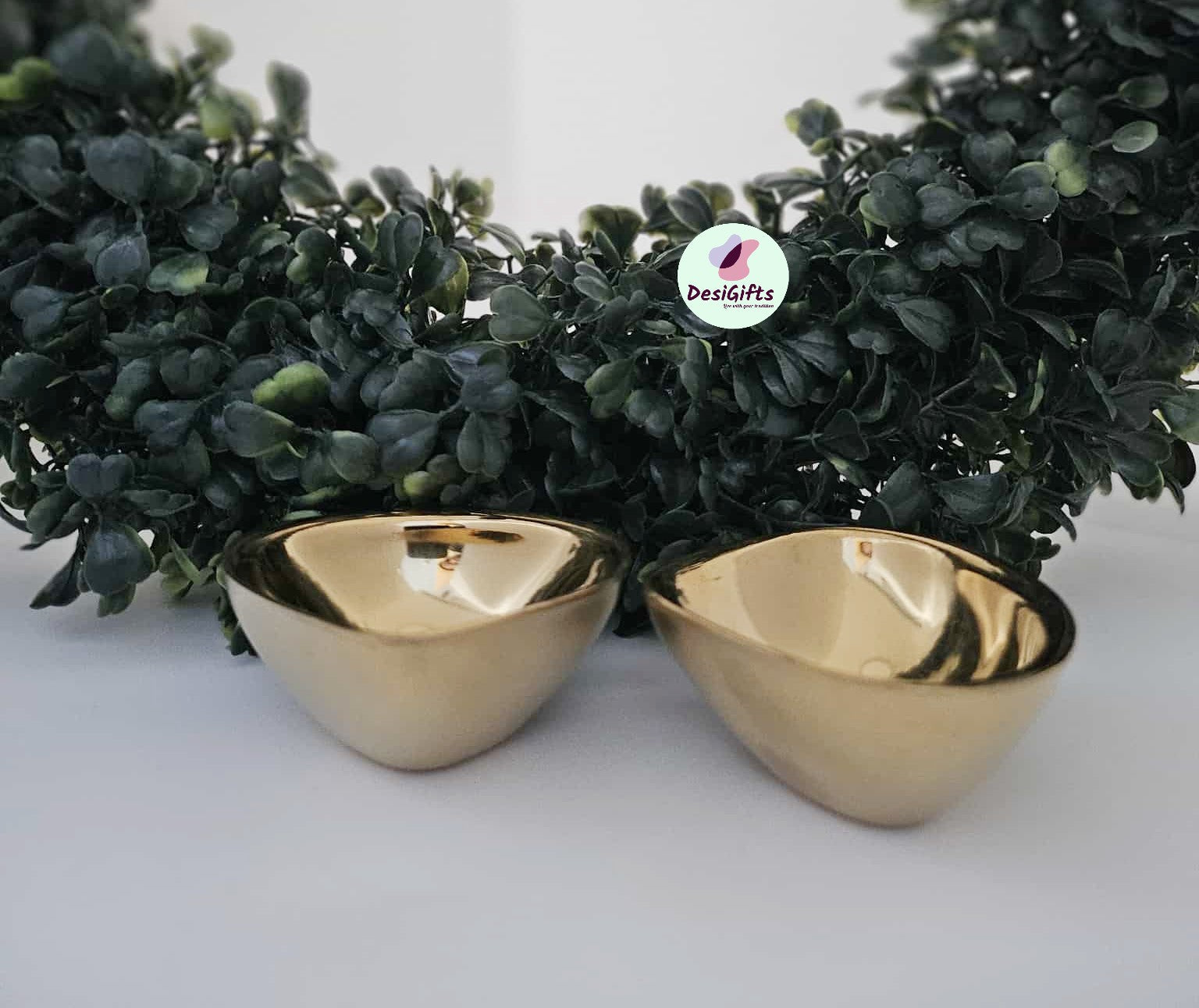 Quality Stainless Steel Festive Diya or Pooja Thali or Bell, PVD Gold Coating Items, GP - 1887