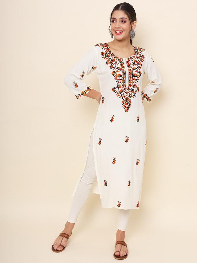 Premium Rayon Cotton Kurti with Chikankari Work, Design WMN -1604