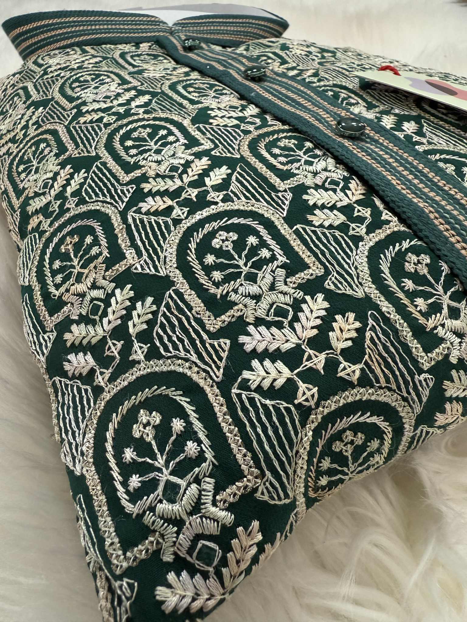 Green Shades Chikankari Embroidered Georgette 2 Piece Kurta Pajama Set, Indian Party Wear Kura, KP-1903