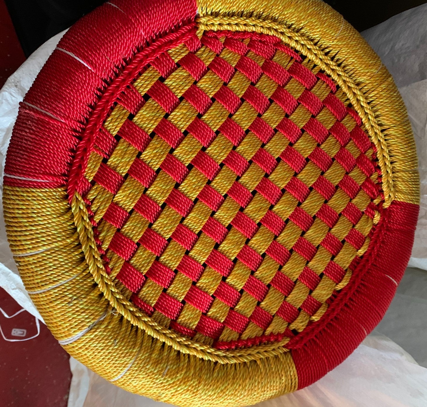 15" Traditional Bamboo Stool, Mudha, BSW - 1930