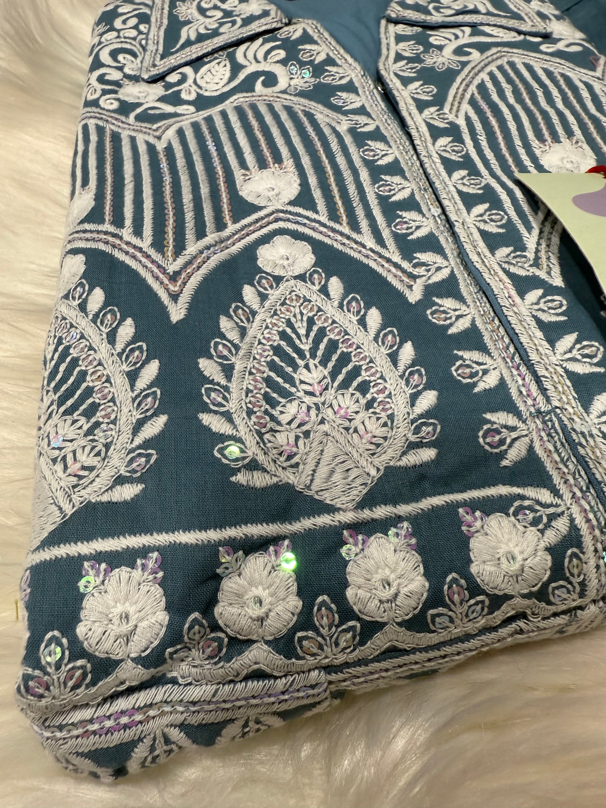 Heavy Chikankari Embroidery 3-Piece Indian Outfit for Girls – Trendy Ethnic Style, Design G- 1942