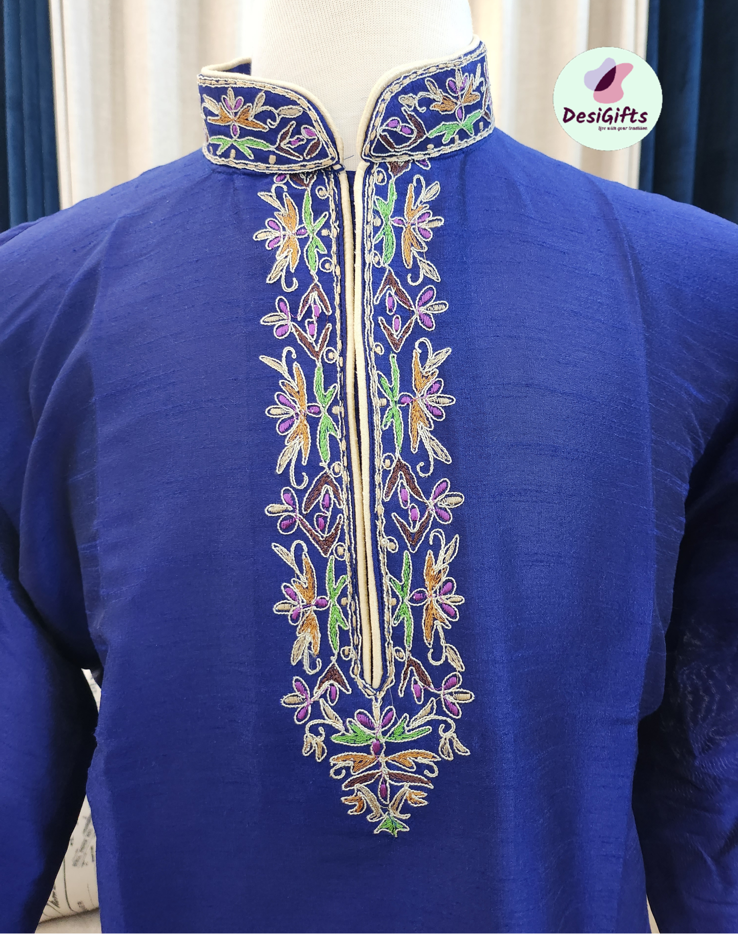 Full Sleeve Short Kurta -Silk Design SK - 1080