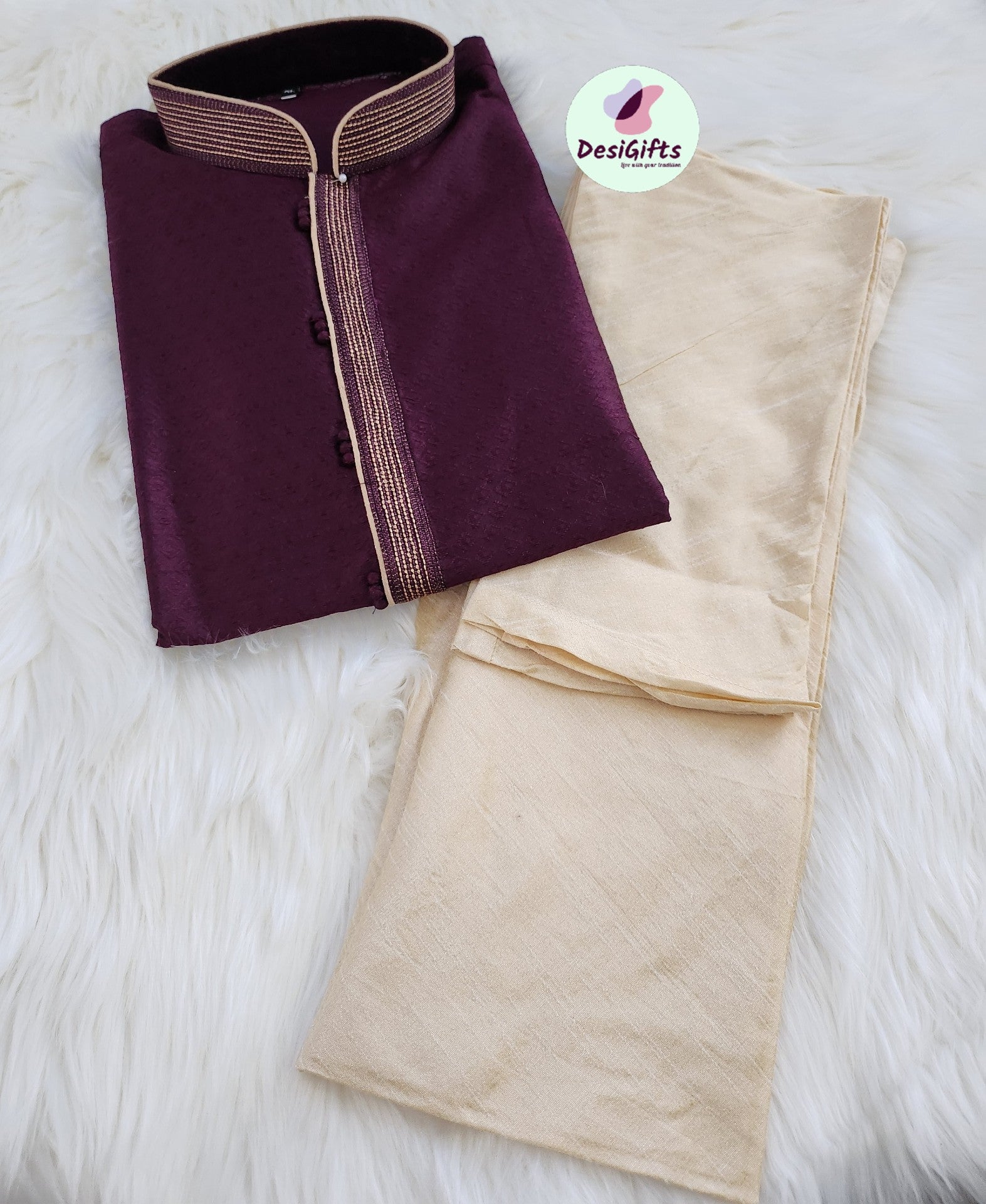 Elegant Style Cotton Silk Kurta Pajama Set-Design KPS- 1037