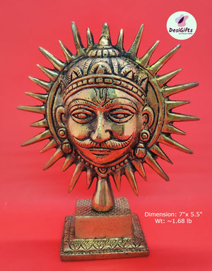 Antique Finish Surya/Sun in Brass for Home or Office Decoration, SUN- 1098