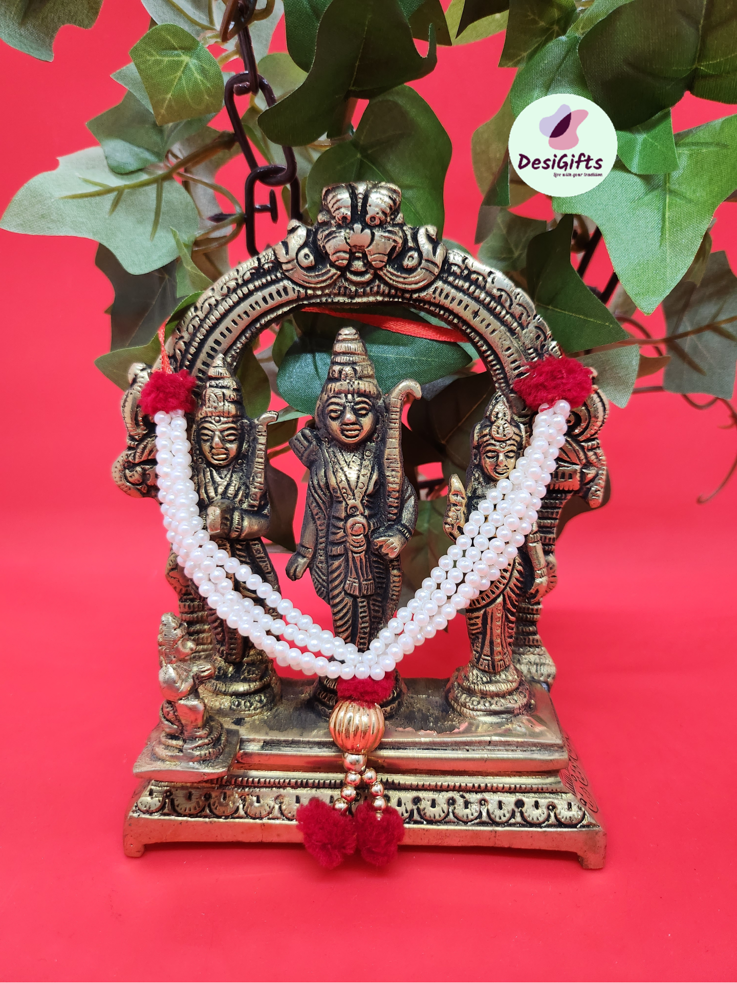 6.5 Inch Shri Ram Darbar in Brass Antique Finish, RDM- 1048