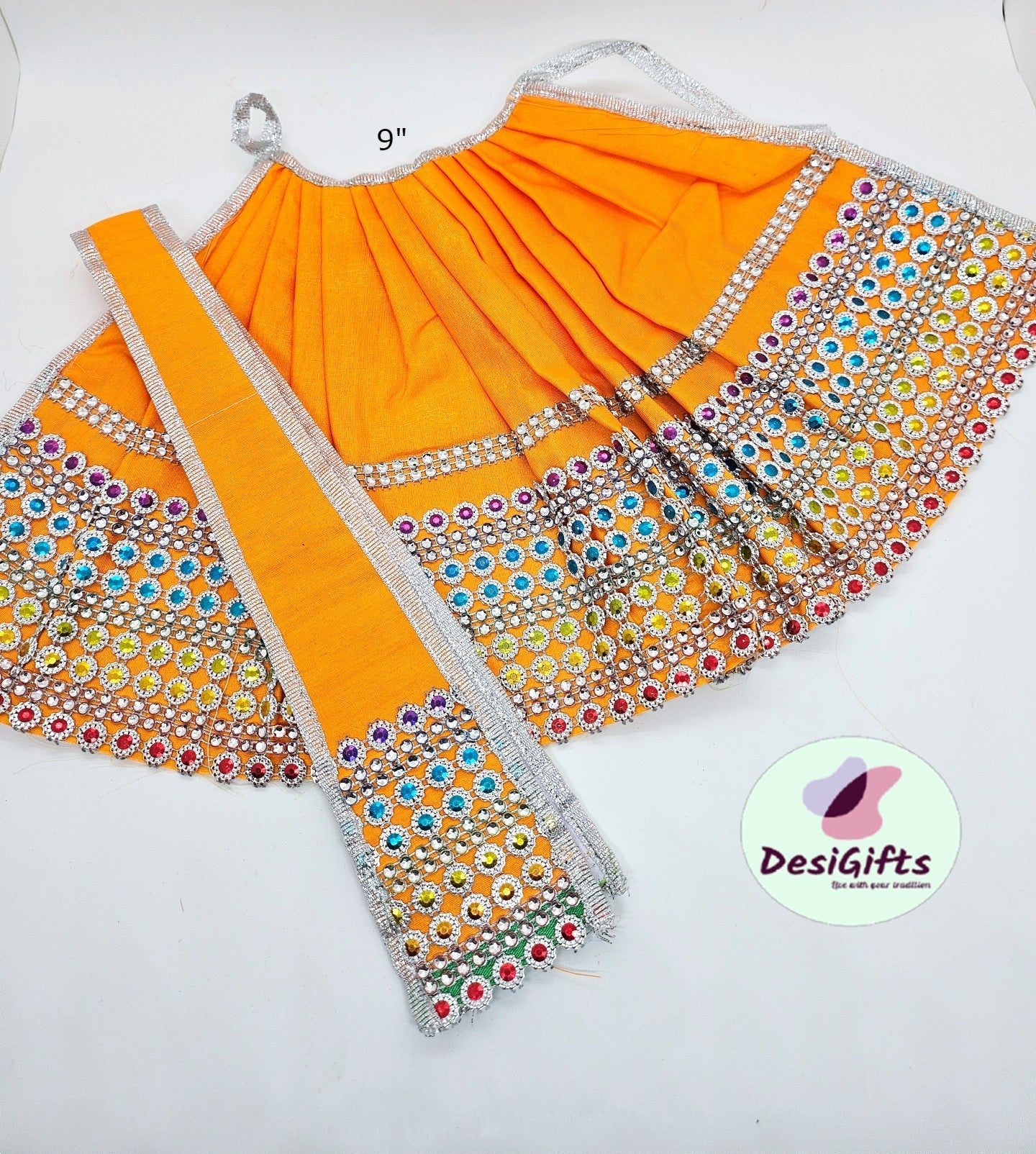Silk Dress Goddess Durga, Mata ji Poshak, RKF#1338