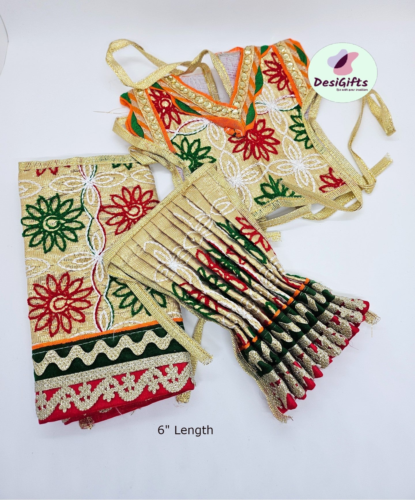 Beautiful Silk Dress Goddess Durga, Mata ji Poshak, RKF#1336