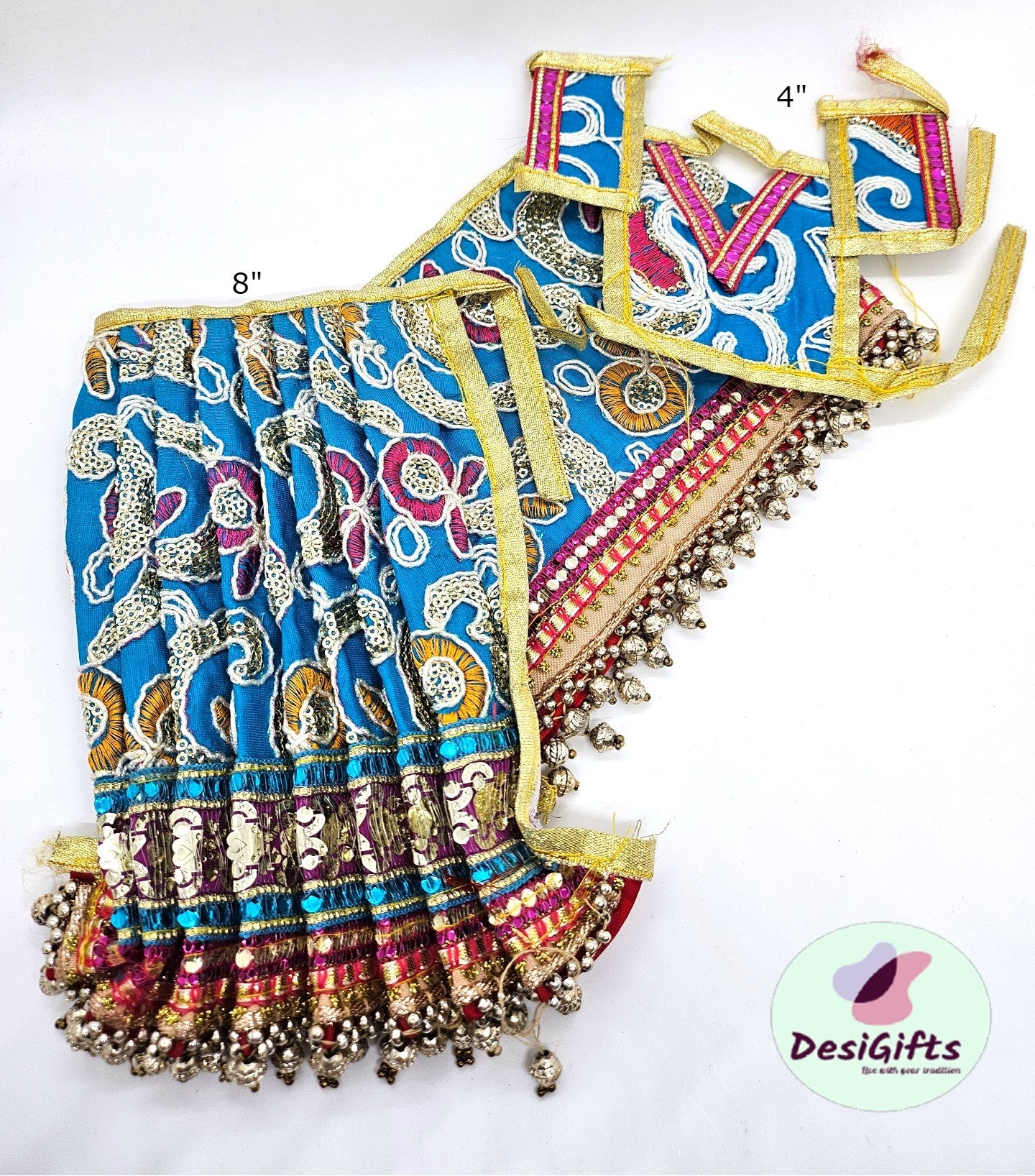 Beautiful Silk Dress Goddess Durga, Mata ji Poshak, RKF#1336