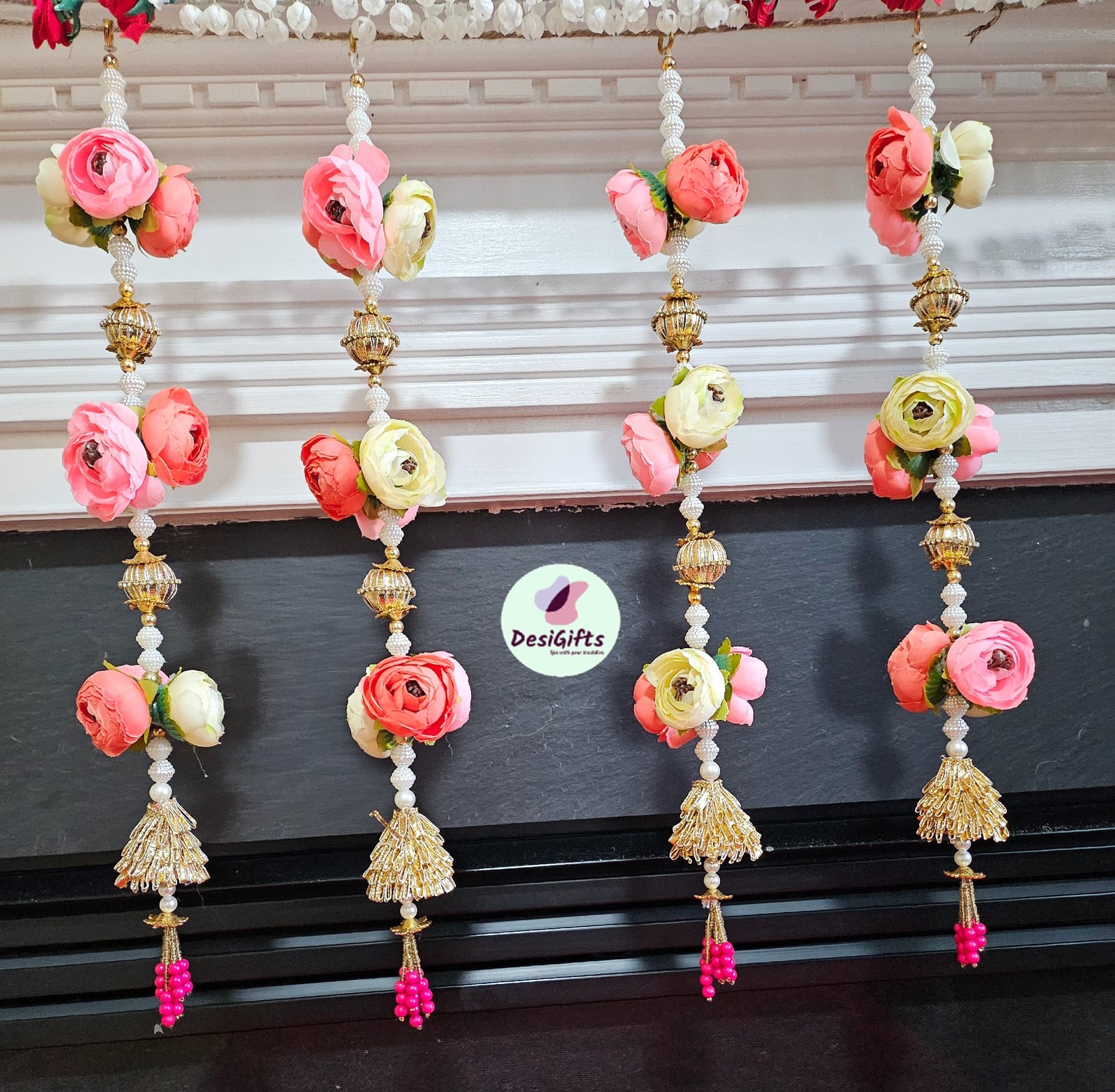 18" Roses Colored Wall hanging Decor, Set of 2, HDR#911