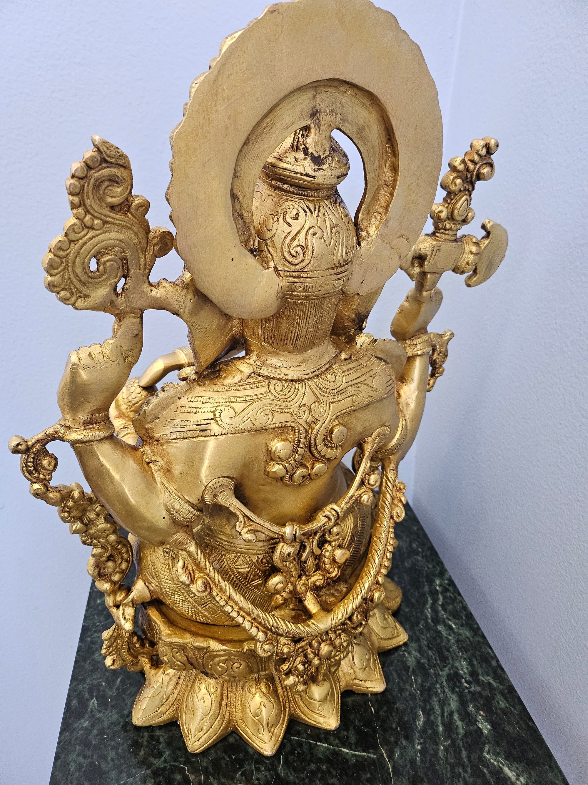 Lord Ganesha Statue, 15 Inch Brass Ganesh Figurine God, Lord of Wisdom, GIB-1772