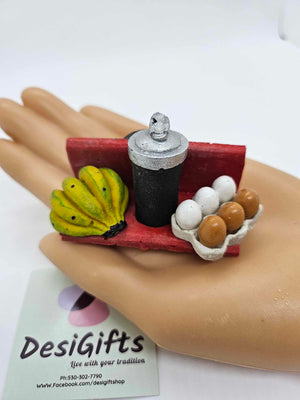 Insightful Indian Miniature Fridge Food Magnet, Dollhouse Food, 3D Simulation Food Refrigerator Magnet, IFM - 1267