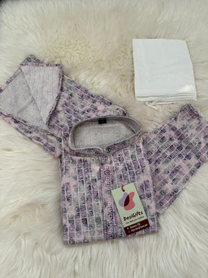 Purple Shade Boy's Cotton Blended Self Designer Kurta Pajama - Design BOY-1918
