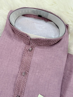 Men’s Dusty Mauve Soft Cotton Kurta Pajama Set | Comfortable Kurta with Trouser Style Pant | Festive Men's Wear, KP-4031