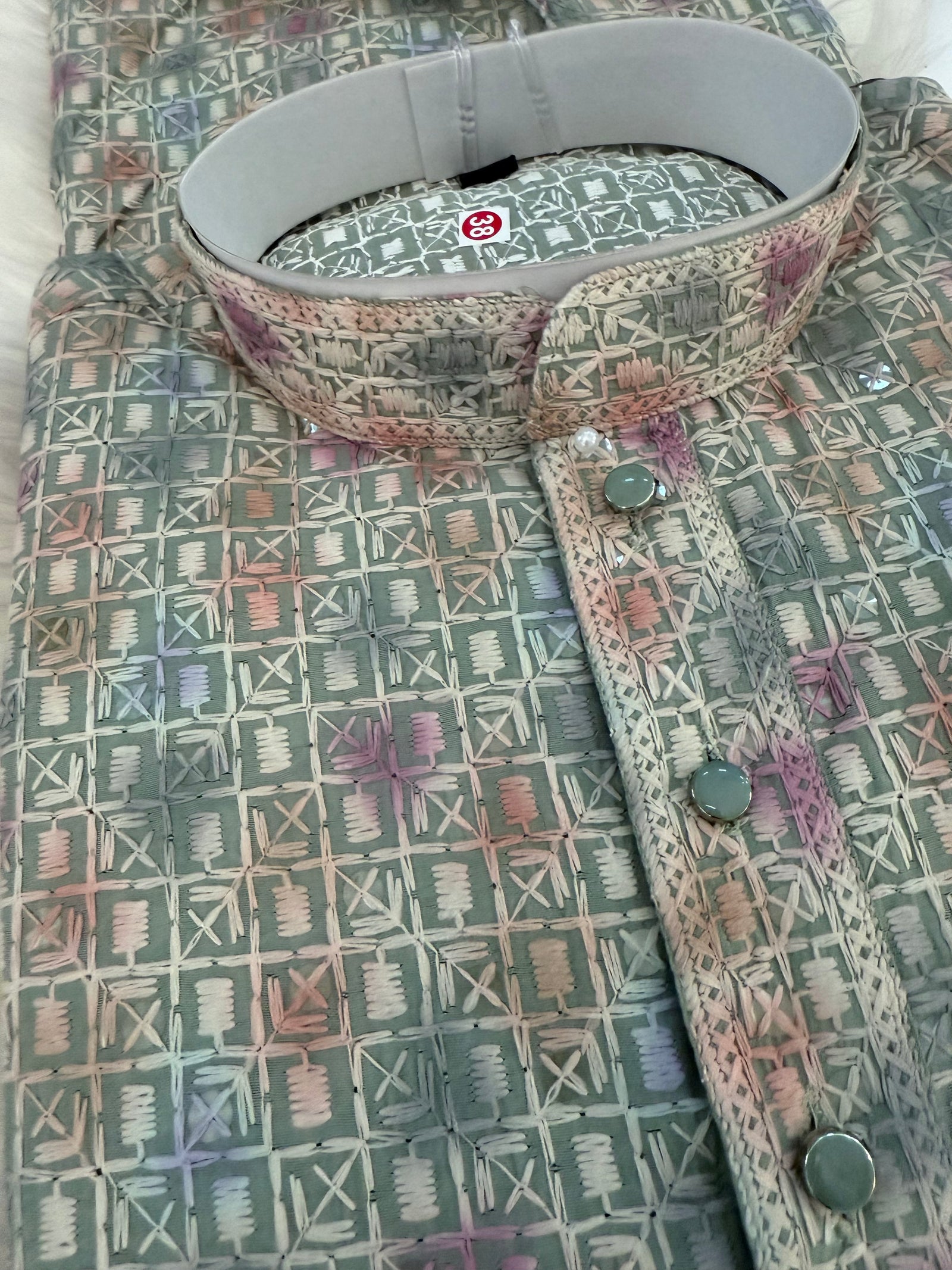 Men’s Indian festive Kurta Pajama Set, Rayon Chikankari Embroidery, Wedding Partywear Multishade Kurta– KP-1982