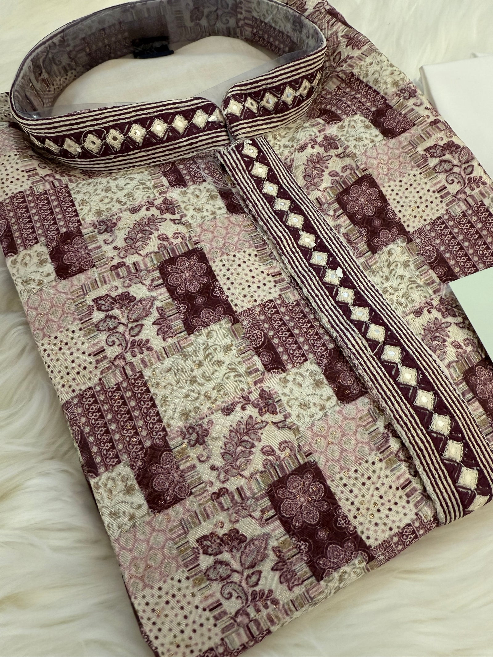 Comfortable Cotton Mix Boy's Brownish designer Kurta Pajama - BOY-1595