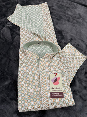 Pastel Green Shade Men's kurta pajama set with embroidery and sequins. Two-piece Indian traditional outfit for special occasions., KP - 1940