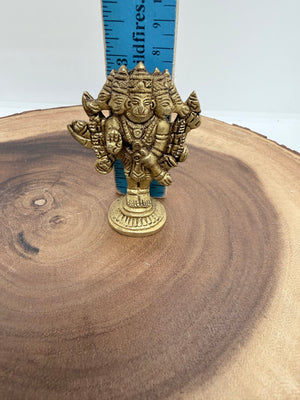 3" Brass Hanuman ji Idol – Blessing Pose | Panchmukhi Pose, Brass Finish | Home Temple, BBM- 922