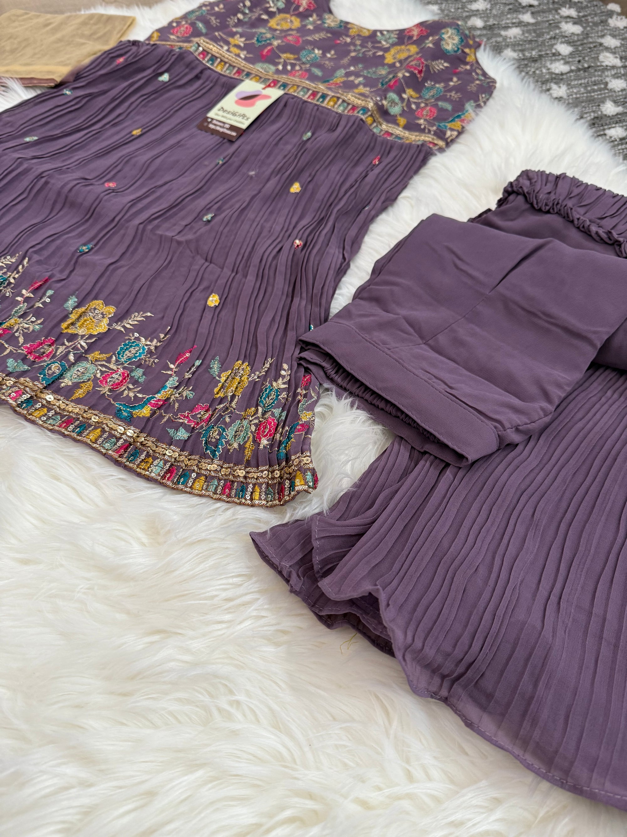 Beautiful Purple Palazzo Suit Dress for Girl, Indian Ethnic Outfit, GRL -1567