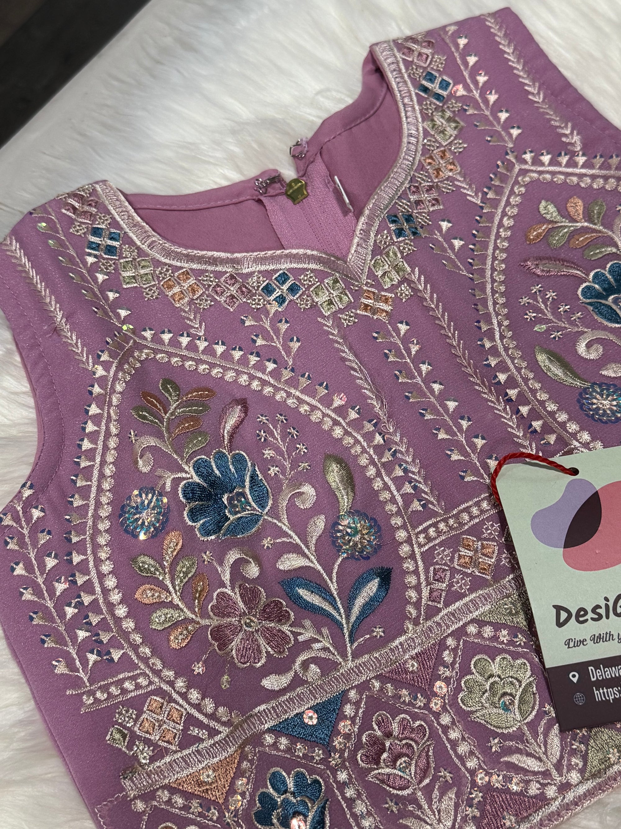 Charming Light Purple Shade Lehnga Choli, Indian traditional festive outfit for Princess, Girl Design GRL - 1945