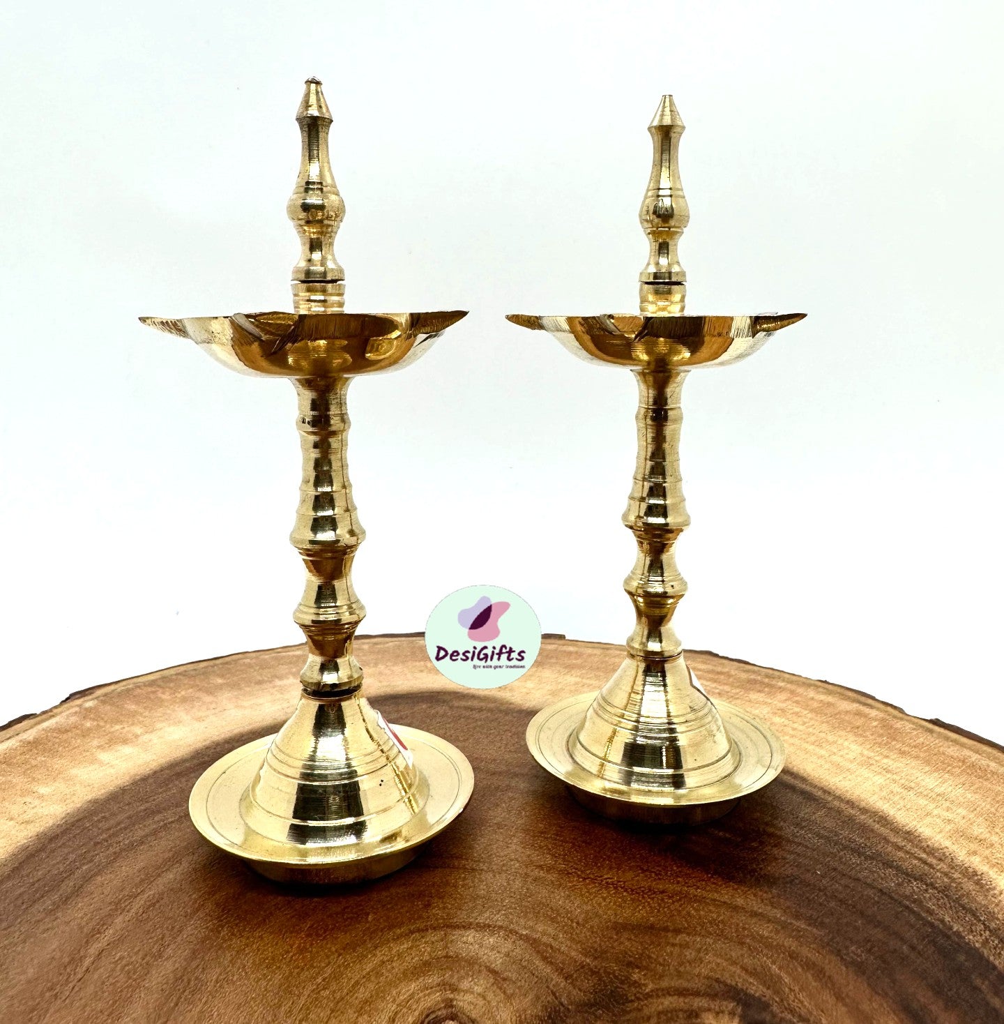 Kerala 5.5 inch Oil Lamp  in Brass (Diya), Set of 2, OLB- 183