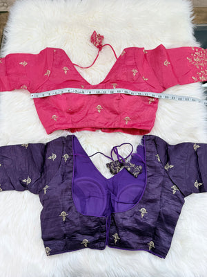 Fendi Silk With handwork thread & Coding Work, Full Sleeve Saree Blouse, Design BLS - 2040