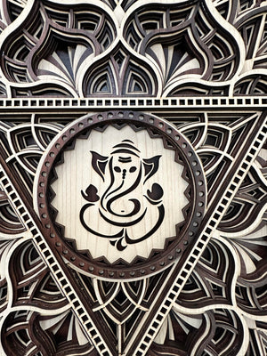 12" Mandala Wood Art Work, MAW- 1043