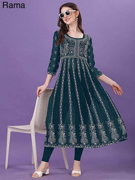 Buy online Women's Flared Kurta from Kurta Kurtis for Women by Showoff for  ₹1190 at 68% off | 2024 Limeroad.com
