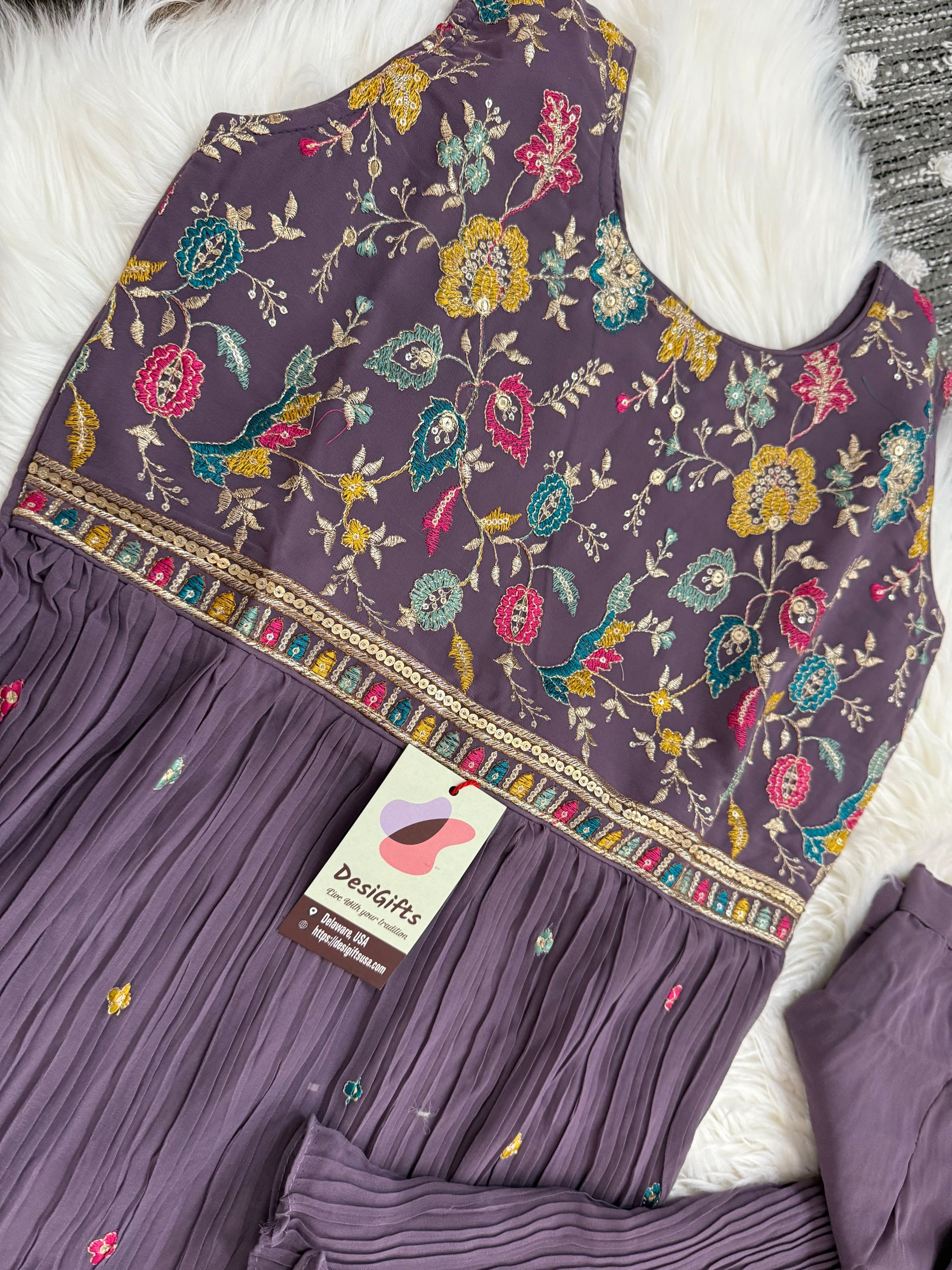 Beautiful Purple Palazzo Suit Dress for Girl, Indian Ethnic Outfit, GRL -1567