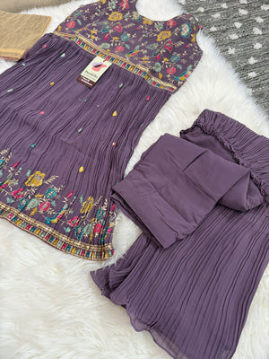 Beautiful Purple Palazzo Suit Dress for Girl, Indian Ethnic Outfit, GRL -1567