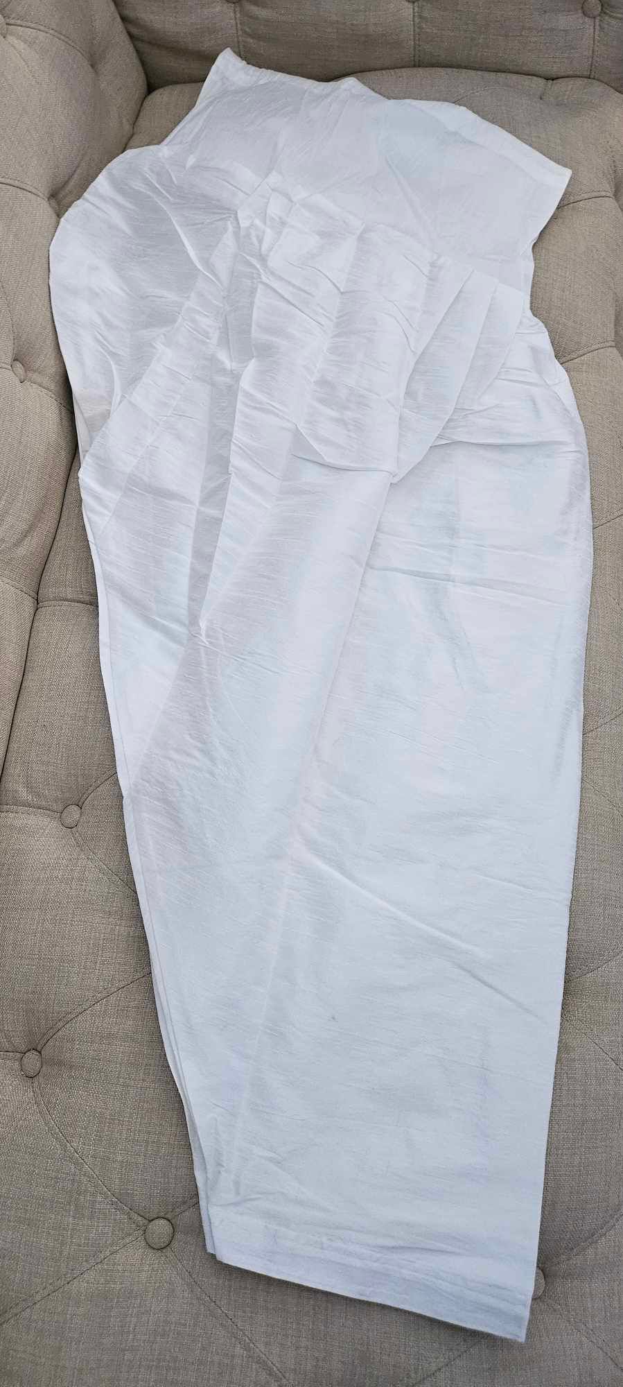 Man's White Solid Silk Patiala Pajama, Punjabi Patiala Pajama (only Pajama for Kurta Pajama Set), KP - 1186