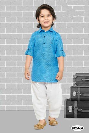Boy's Cotton Silk Pathani Dress, Kids Kurta Pajama, Toddler and Pre-teen Boy Indian Dress, Design- Boy-1111