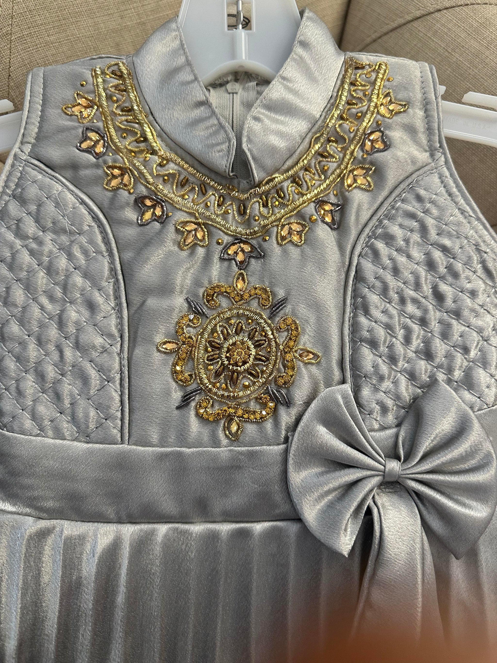 Girl's Stylish Satin Dress, Design G-4091 # 379 Girl's Stylish Satin Dress, Design G-4091 # 379