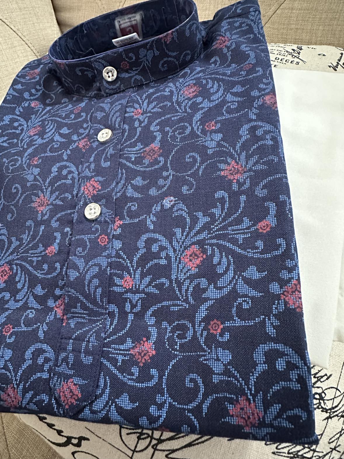 Size 0, Vibrant Navy Boy's Cotton Kurta pajama - BOY-1124