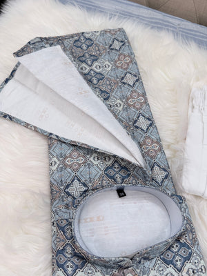 Men’s Festive Embroidered Kurta Pajama Set with Sequins – Cotton Blend Traditional Wear | Design KPS-2032