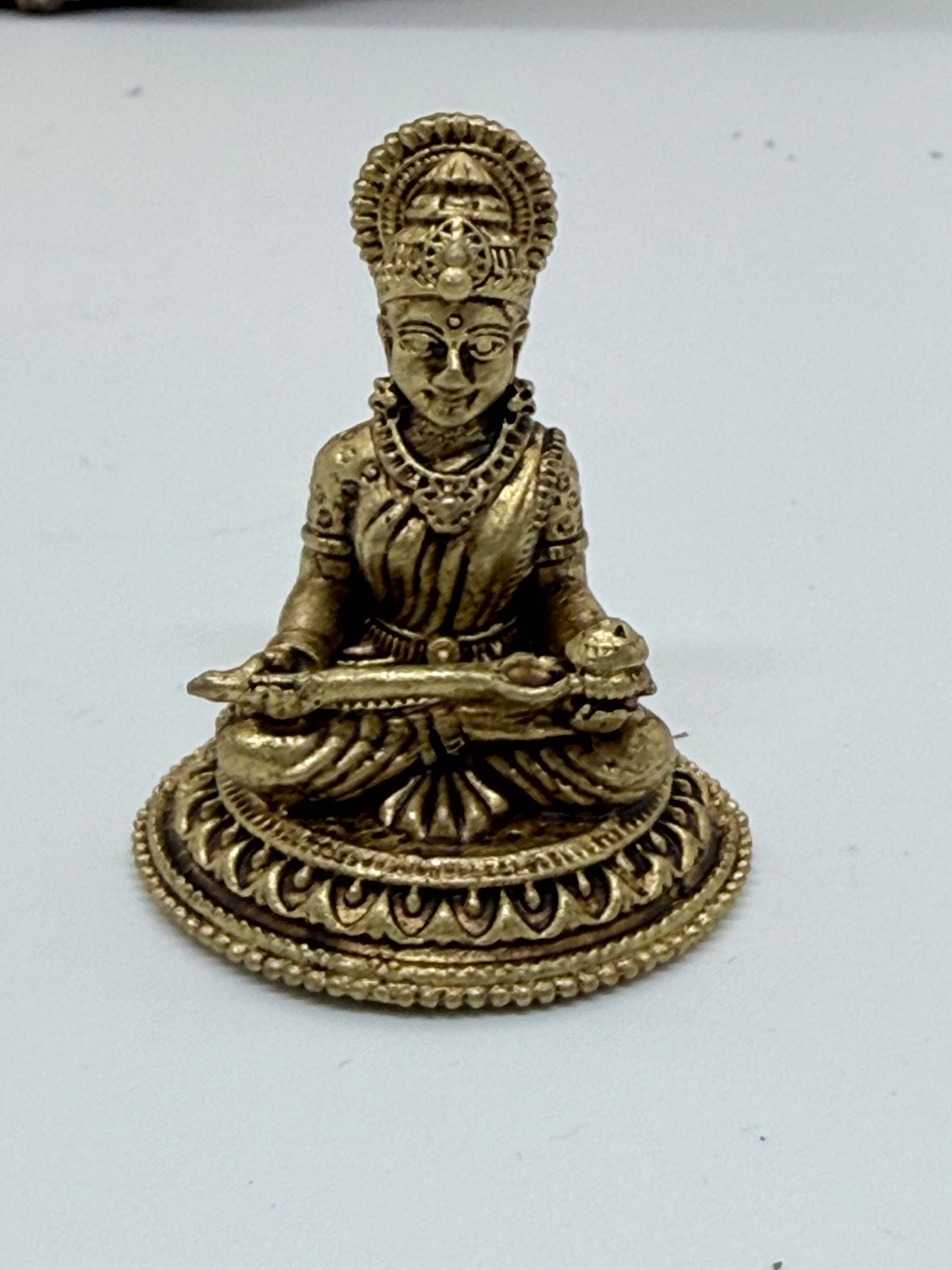 1.5" Brass Maa Annapurna Idol | Handcrafted Miniature Murti of Goddess Annapoorna Devi.  GS8 -3045