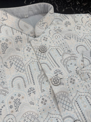 Men’s Designer Jacket – Premium Festive & Wedding Waistcoat, Self Woven Silk Indian Sadri, Stylish Ethnic Jacket, J-2081