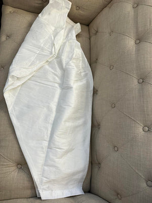 Man's White Solid Silk Patiala Pajama, Punjabi Patiala Pajama (only Pajama for Kurta Pajama Set), KP - 1186