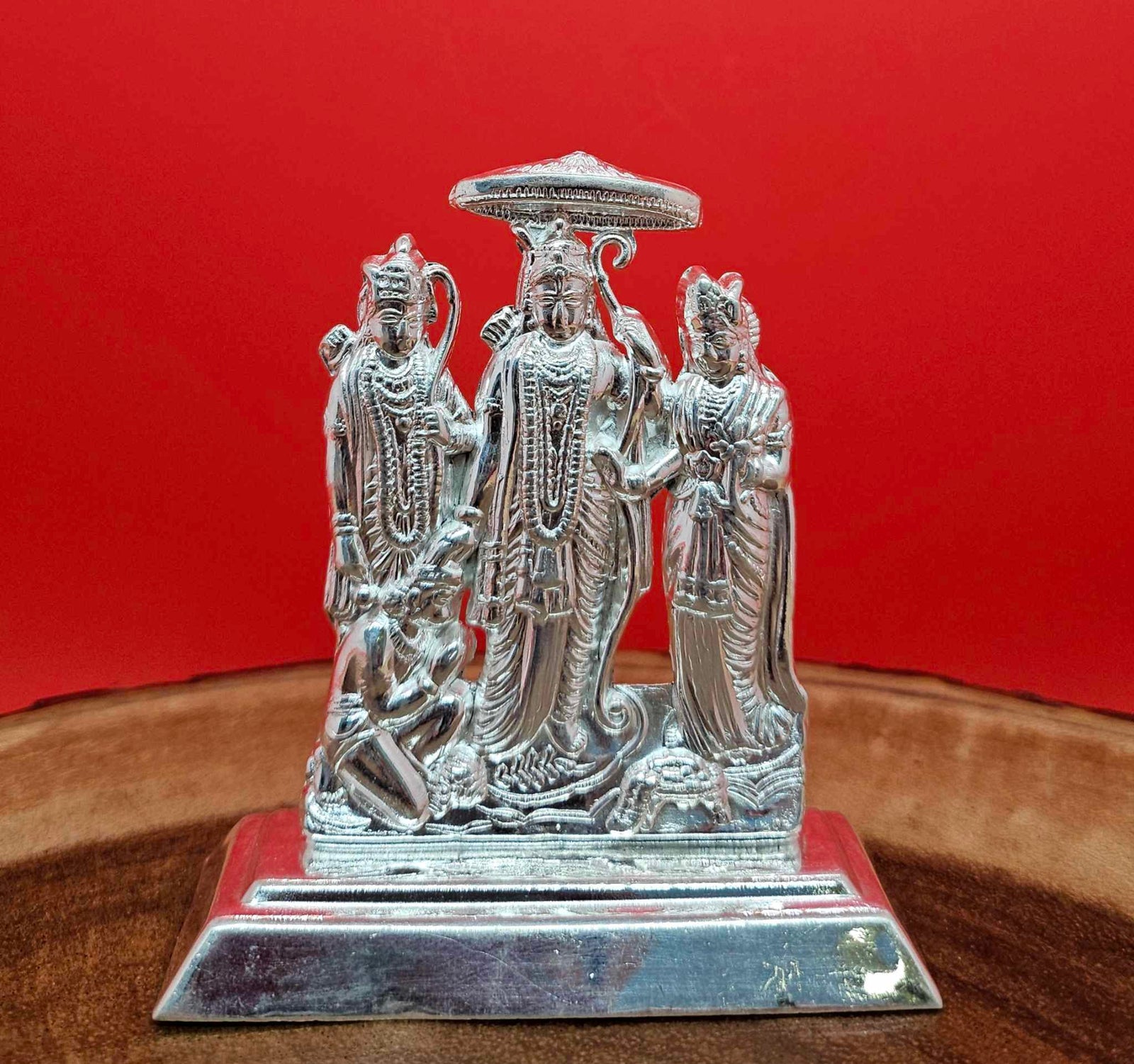 3" Pure Silver Idol of Shri Ram Durbar, Lard Rama  27g, SLD# 1270