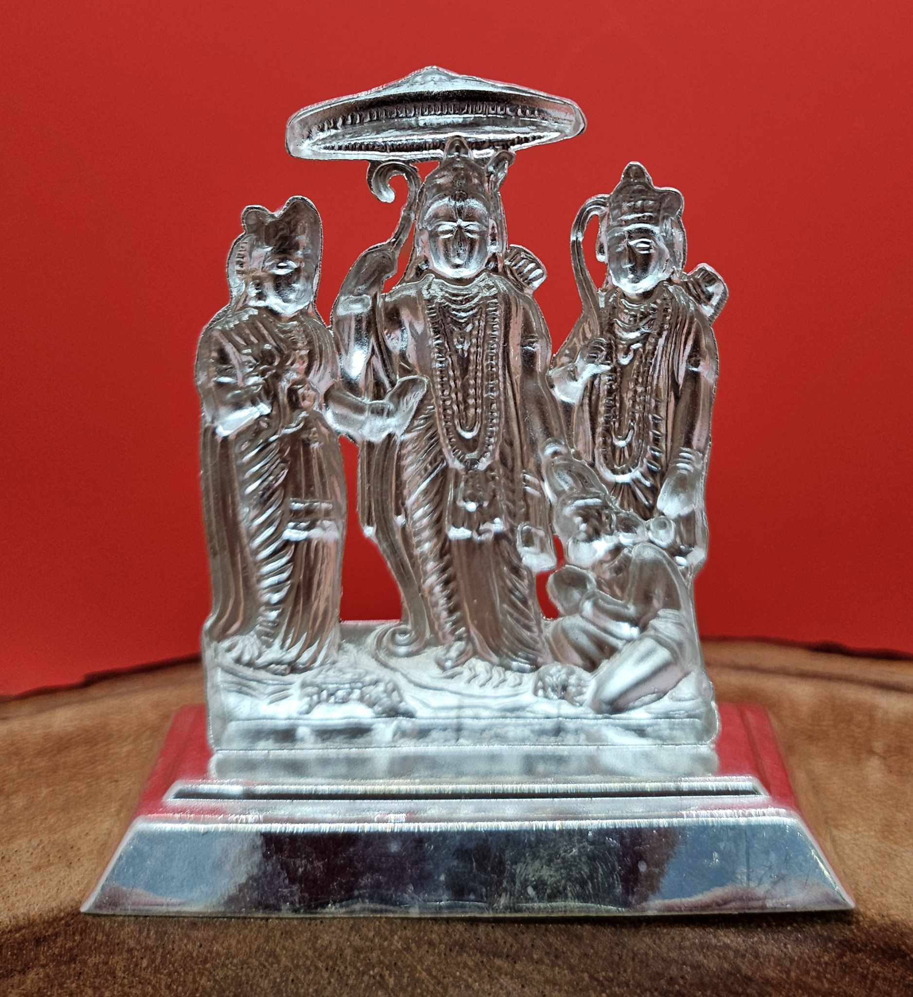3" Pure Silver Idol of Shri Ram Durbar, Lard Rama  27g, SLD# 1270