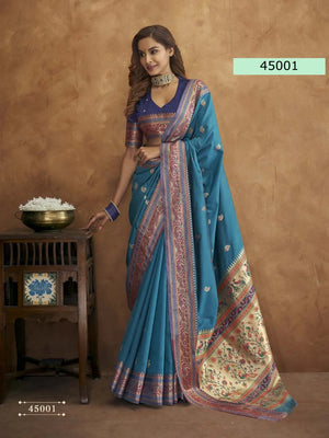 Banarasi Soft Silk Saree With Stitched Blouse and complete Fall & Peeco , SAREE - 1622