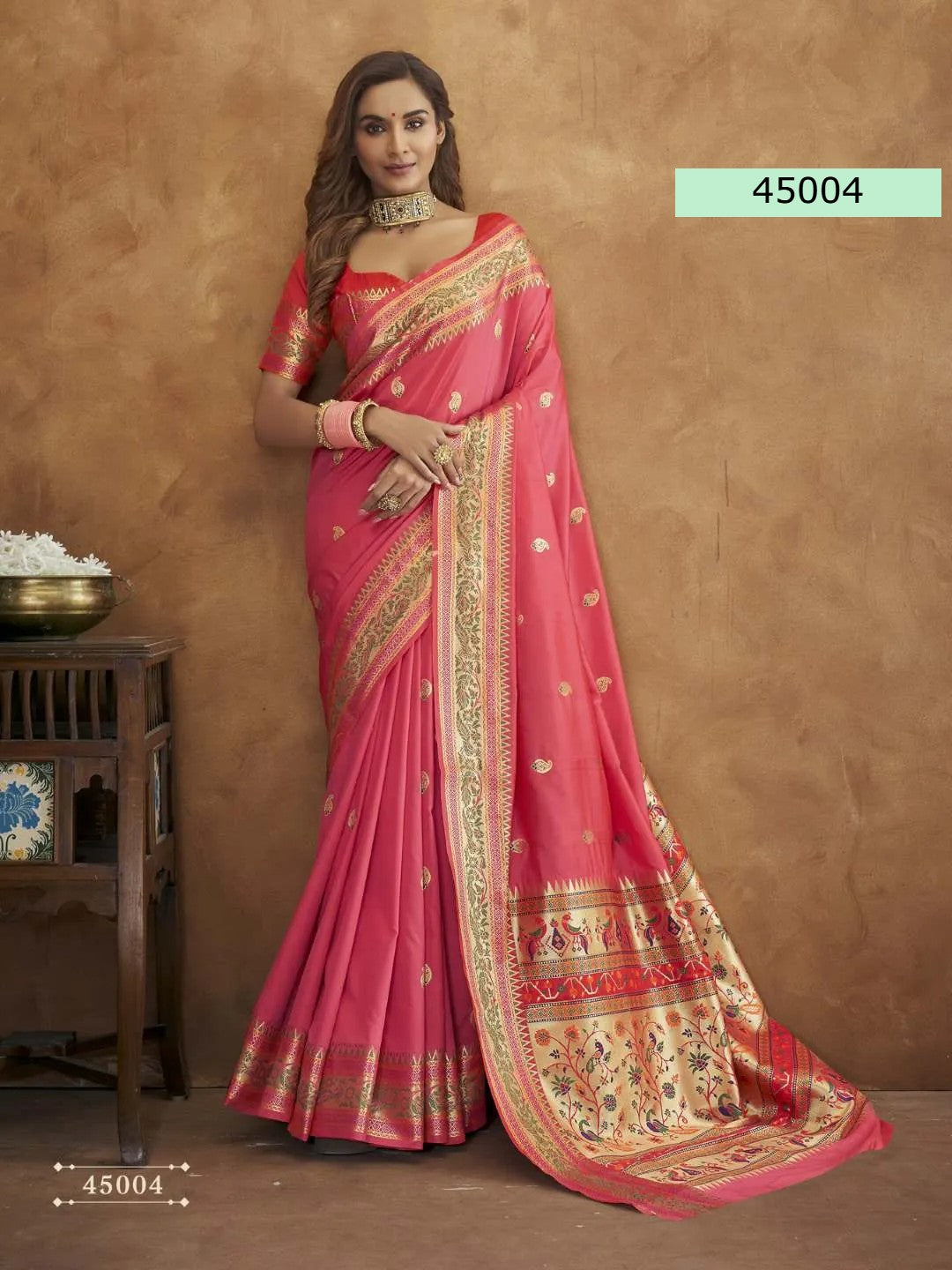 Banarasi Soft Silk Saree With Stitched Blouse and complete Fall & Peeco , SAREE - 1622