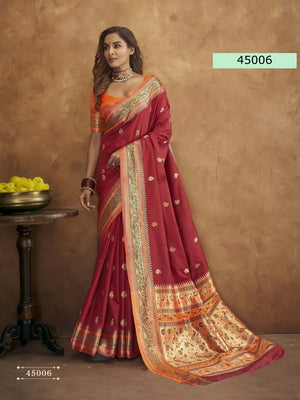 Banarasi Soft Silk Saree With Stitched Blouse and complete Fall & Peeco , SAREE - 1622