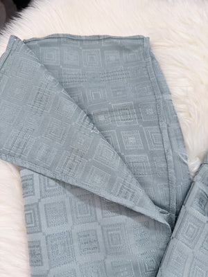 Father & Son Matching option in Dusty Ice Blue Kurta Pajama Set | Geometric Jacquard Kurta with Pants | Indian Wedding & Festive Wear, DM-4029