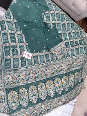 Bandhani Inspired Soft Silk Blend Saree with Matching Blouse, Floral Border & Pallu, Indian Wedding & Festive Sari, 2 Colors, S- 3081