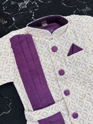 Boys 3 Piece Silk Blend Indian Dress Set with Sparkly Jacket, Dhoti & Pajama – Ethnic Wedding and Festive Outfit B-2018