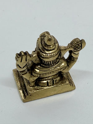 1.5" Brass Ganesha Idol | Miniature Ganesh Murti for Home, Office & Car Dashboard, GIB- 3042