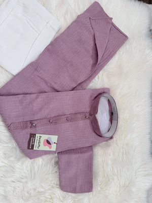 Men’s Dusty Mauve Soft Cotton Kurta Pajama Set | Comfortable Kurta with Trouser Style Pant | Festive Men's Wear, KP-4031